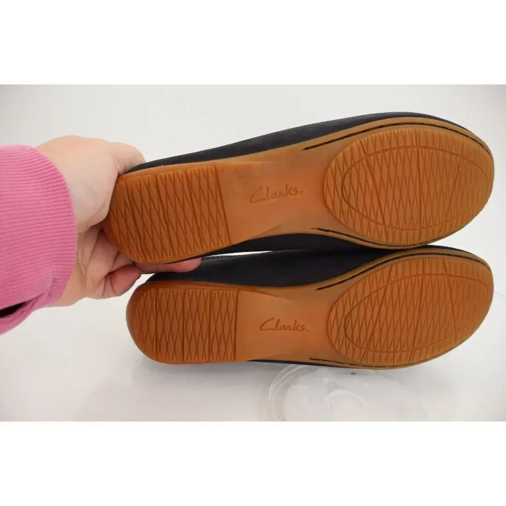 Clarks Doraville Nest Penny Loafer Women's Size 7.5 Black Nubuck Flat Shoes